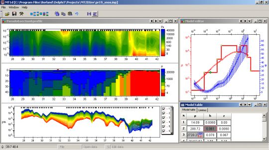 Программа ZondMT1d для одномерной интерпретации профильных данных магнитотеллурических зондирований (МТЗ) и для зондирований с контролируемым источником