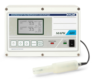 Стационарный двухканальный анализатор растворенного кислорода - МАРК-409